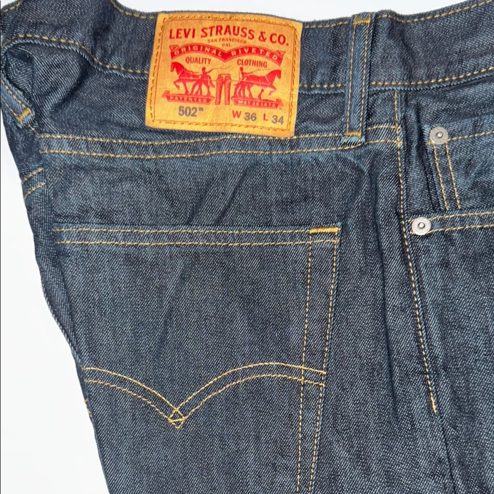 Levi's Blue Straight Jeans with Iconic Arcuate Stitching